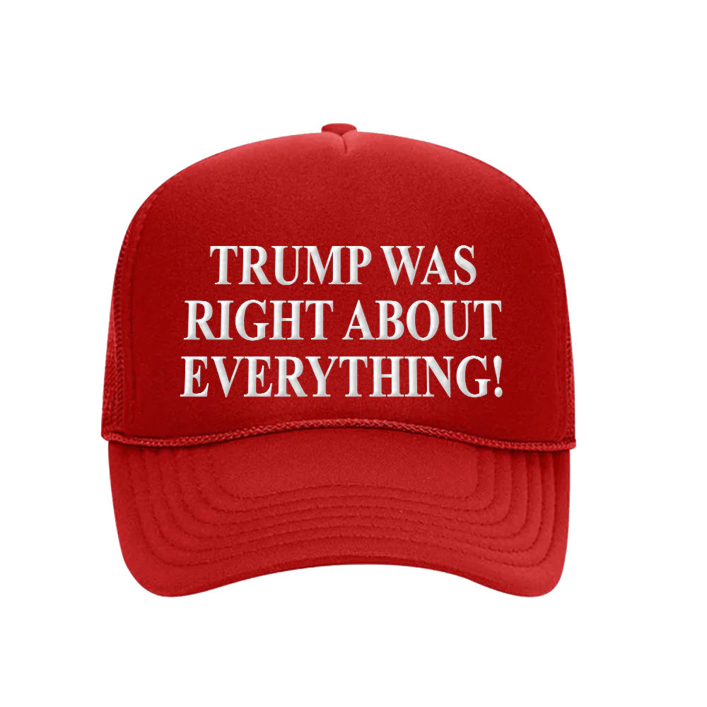 cap 5 panel high crown mesh back trucker hat red trump was right about everything hat trump was right about everything hat maga trump 37702860406961